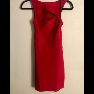Bebe hot pink cutout bandage bodycon mini dress